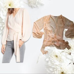 Small Chelsea28  Blush Wrap Top